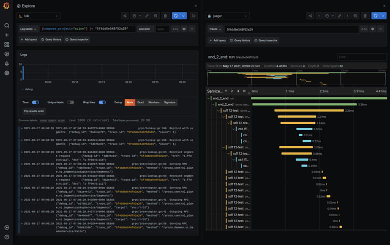 grafana in exploration mode
