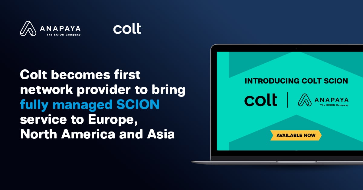 Colt becomes first network provider to bring fully managed SCION service to enterprises across Europe, North America and Asia