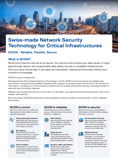 Swiss-made Network Security  Technology for Critical Infrastructures (EN)