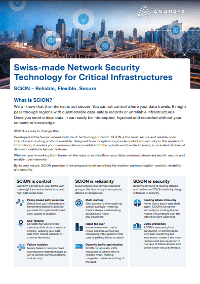 Swiss-made network security  technology for critical infrastructures (EN)