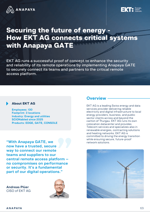 Securing the future of energy - How EKT AG connects critical systems  with Anapaya GATE