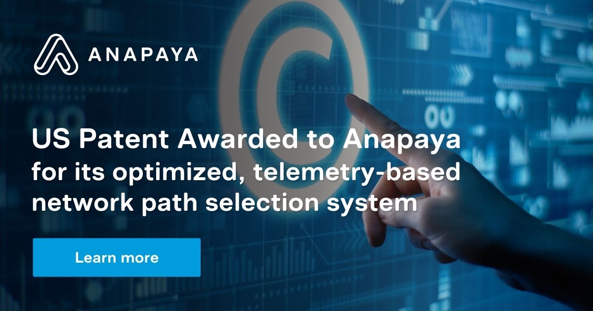 US Patent Awarded to Anapaya for its optimized, telemetry-based network path selection system