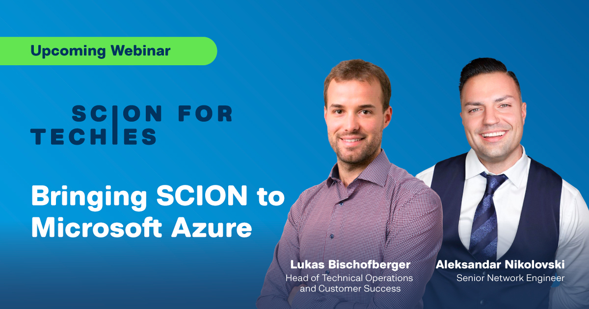 Upcoming Webinar - Bringing SCION to Microsoft Azure