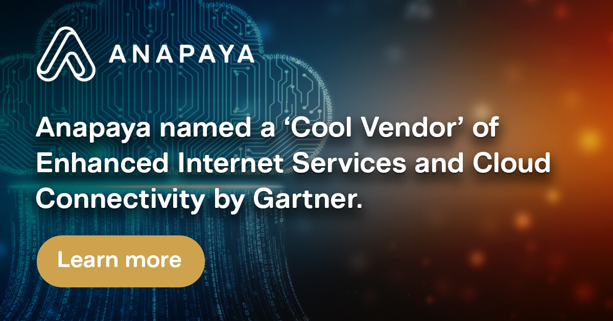 Anapaya named a ‘Cool Vendor’ By Gartner in the September 2020 Cool Vendors in Enhanced Internet Services and Cloud Connectivity.