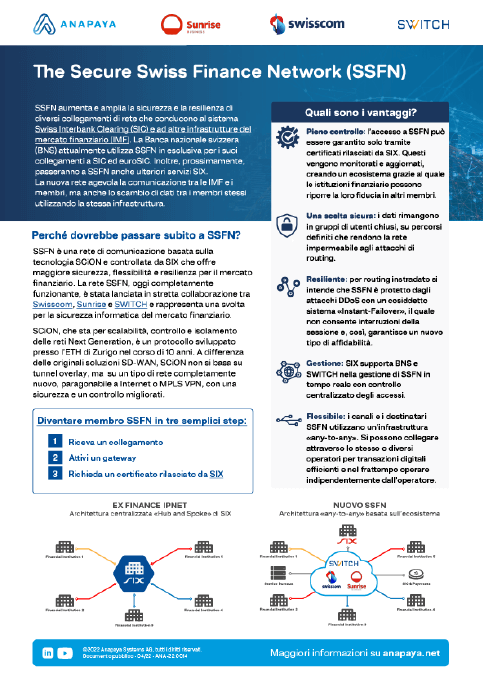 SCION factsheet for SSFN (IT)